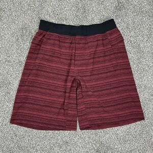 Lululemon Assert Shorts Strata Stripe Black Cherry Unlined 10" Inseam Mens Large